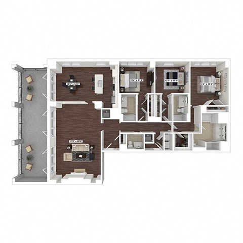 Floor plan for 3 beds, 3.5 baths, 2273 sqft
